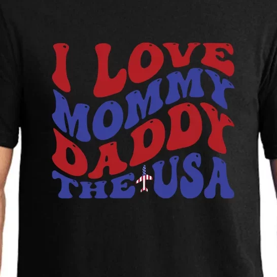 I Love Mommy Daddy & The Usa Memorial Day Gift Pajama Set