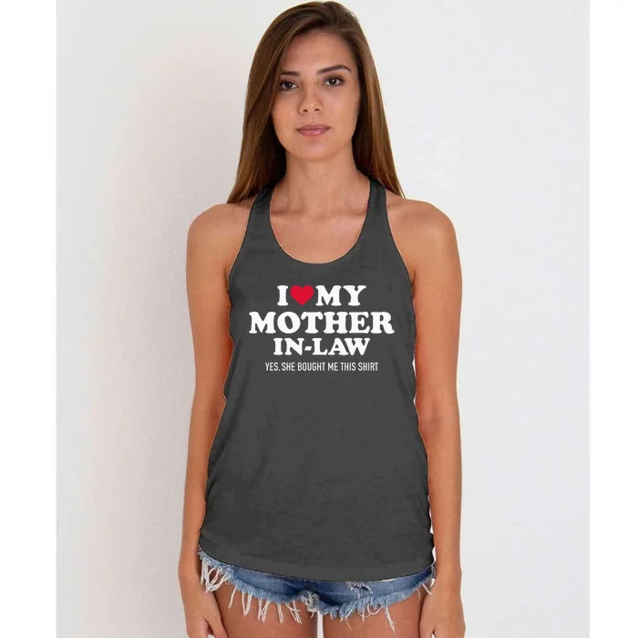 I Love My Mother In Law For Son In Law Women's Knotted Racerback Tank