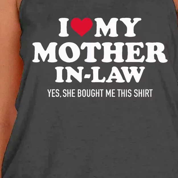 I Love My Mother In Law For Son In Law Women's Knotted Racerback Tank