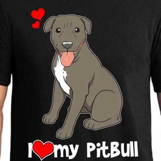 I Love My Pitbull Gift Pit Bull Terrier Gift Pajama Set