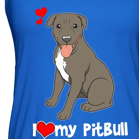 I Love My Pitbull Gift Pit Bull Terrier Gift Ladies Essential Flowy Tank