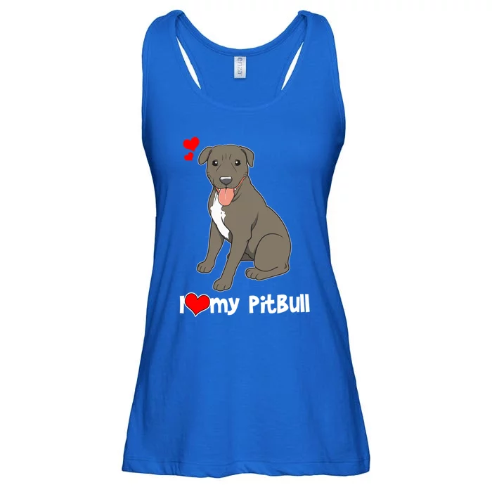 I Love My Pitbull Gift Pit Bull Terrier Gift Ladies Essential Flowy Tank