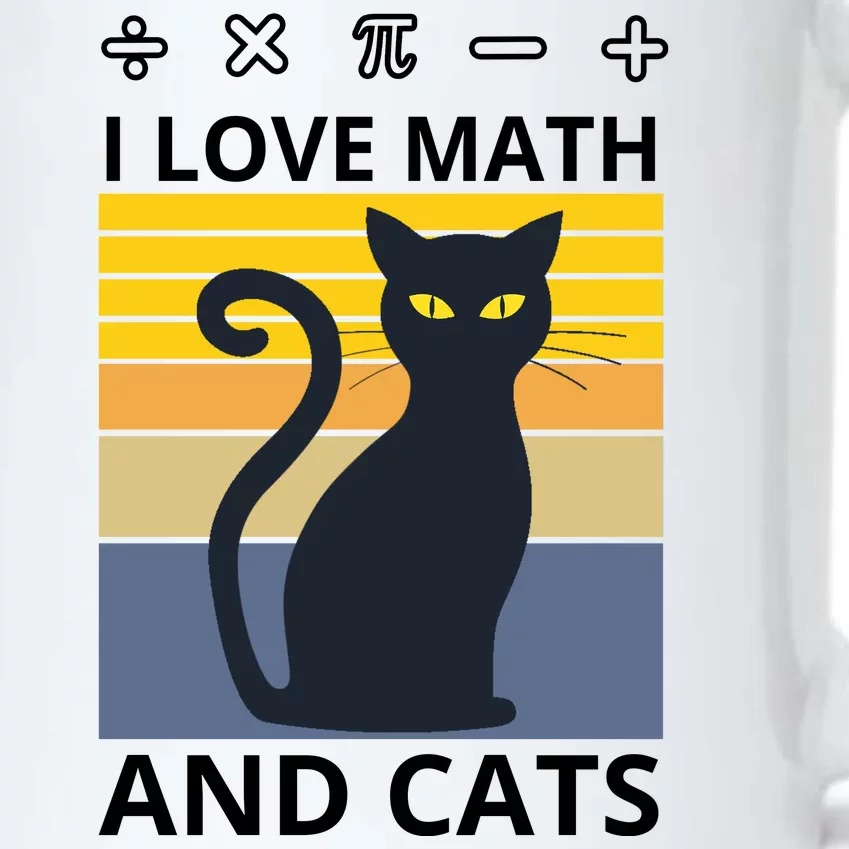 I Love Math And Cats Black Color Changing Mug