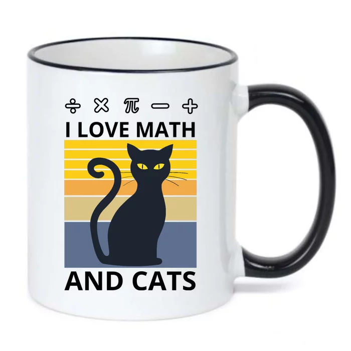 I Love Math And Cats Black Color Changing Mug