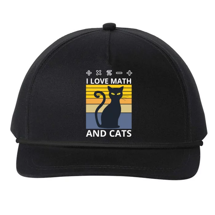 I Love Math And Cats Snapback Five-Panel Rope Hat