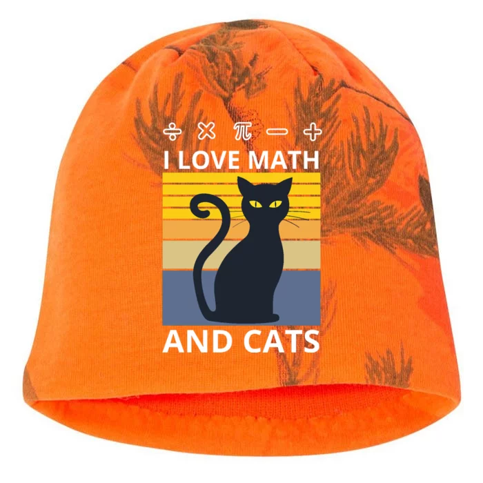 I Love Math And Cats Kati - Camo Knit Beanie