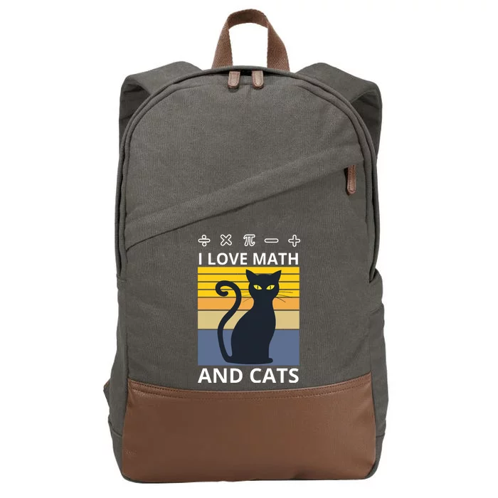 I Love Math And Cats Cotton Canvas Backpack