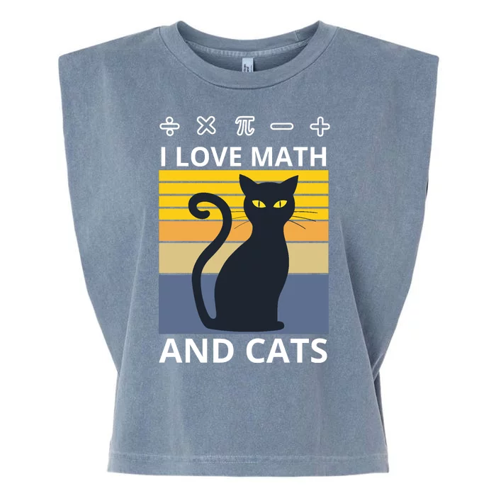 I Love Math And Cats Garment-Dyed Women's Muscle Tee