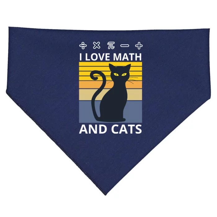 I Love Math And Cats USA-Made Doggie Bandana