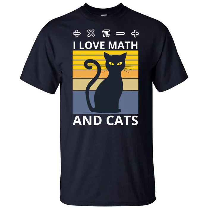 I Love Math And Cats Tall T-Shirt