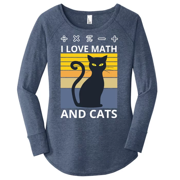 I Love Math And Cats Women's Perfect Tri Tunic Long Sleeve Shirt