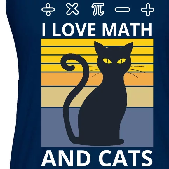 I Love Math And Cats Ladies Essential Flowy Tank