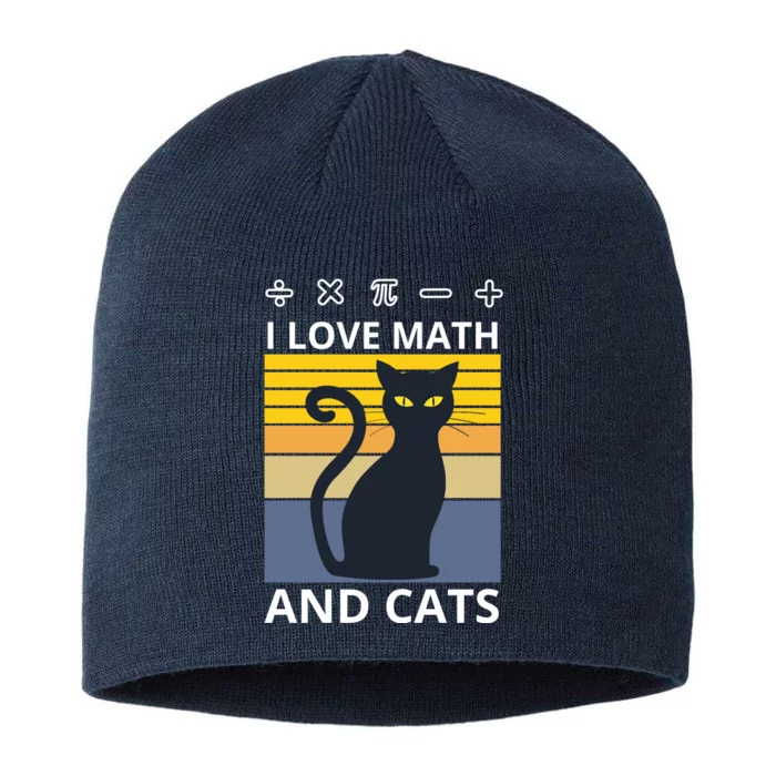 I Love Math And Cats 8 1/2in Sustainable Knit Beanie