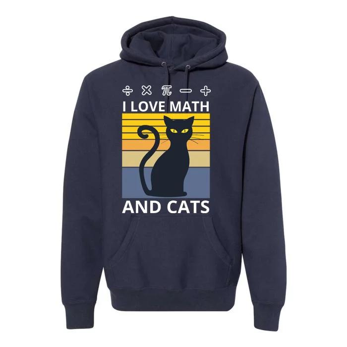 I Love Math And Cats Premium Hoodie