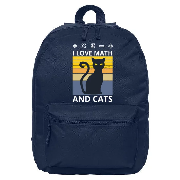 I Love Math And Cats 16 in Basic Backpack