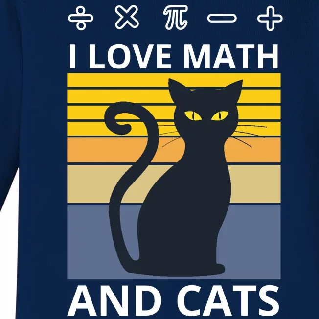 I Love Math And Cats Baby Long Sleeve Bodysuit