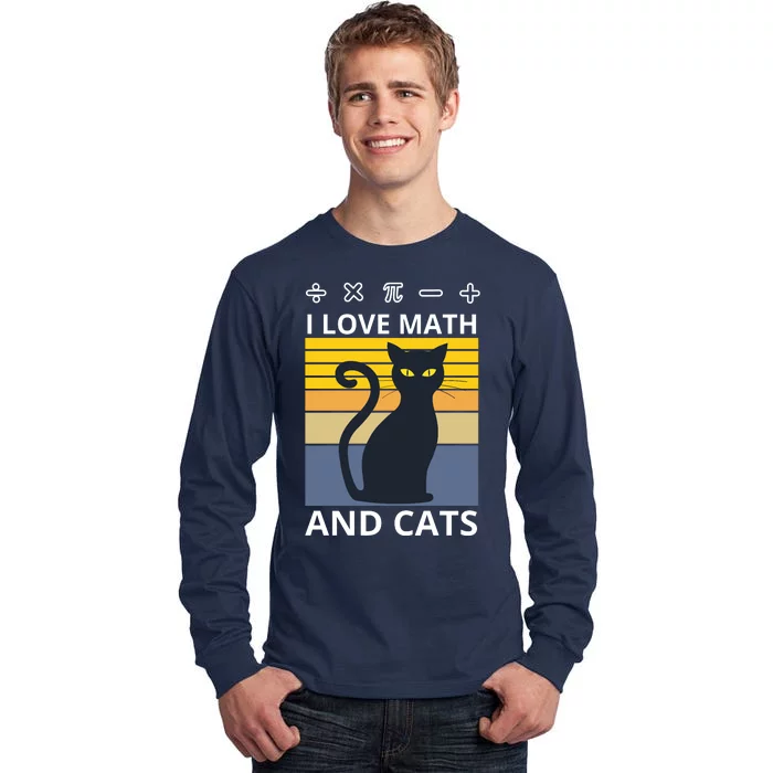 I Love Math And Cats Tall Long Sleeve T-Shirt