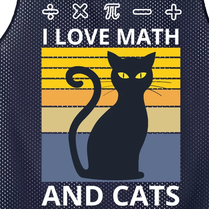 I Love Math And Cats Mesh Reversible Basketball Jersey Tank