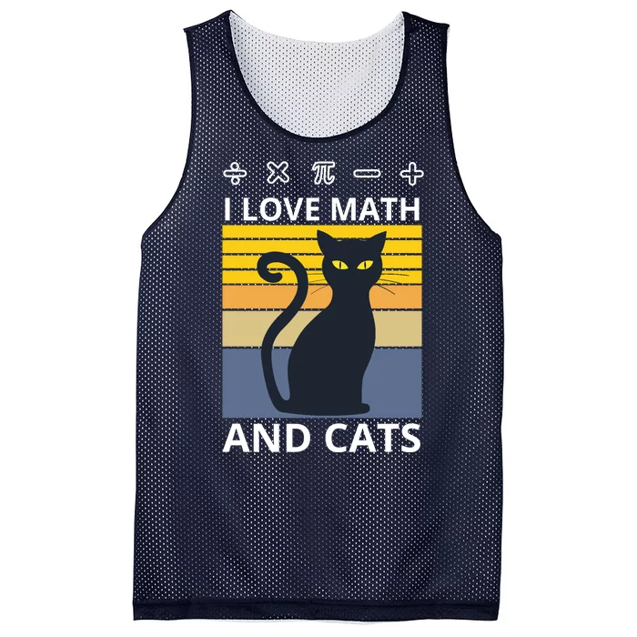 I Love Math And Cats Mesh Reversible Basketball Jersey Tank