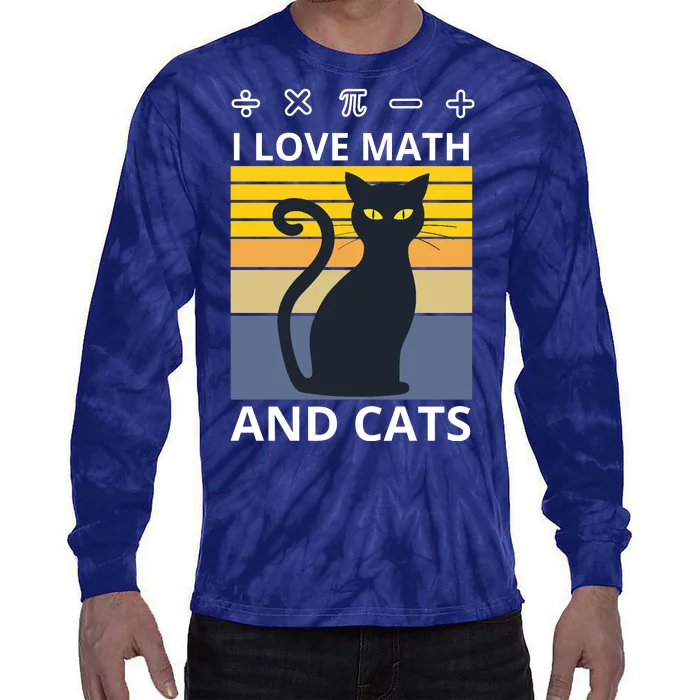 I Love Math And Cats Tie-Dye Long Sleeve Shirt