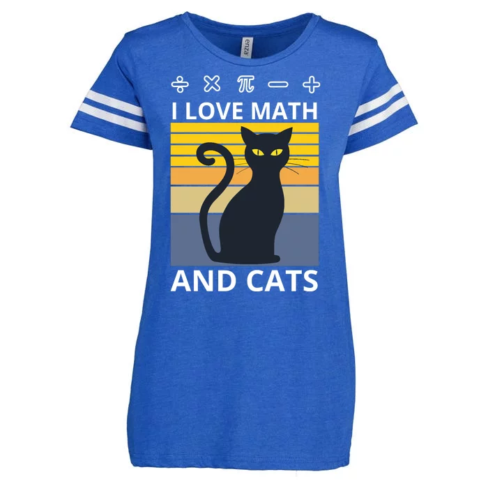 I Love Math And Cats Enza Ladies Jersey Football T-Shirt