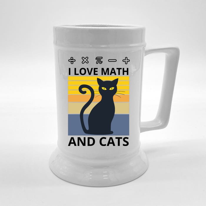 I Love Math And Cats Front & Back Beer Stein