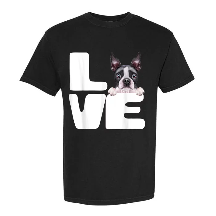 I Love My Boston Terrier Dog Lover Garment-Dyed Heavyweight T-Shirt