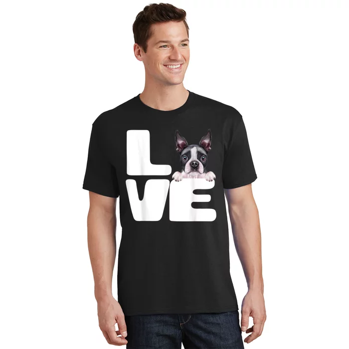 I Love My Boston Terrier Dog Lover T-Shirt