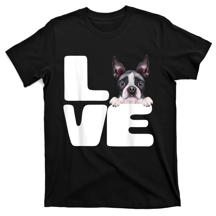 I Love My Boston Terrier Dog Lover T-Shirt