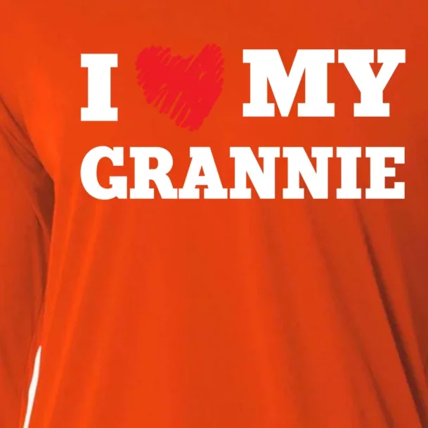 I Love My Grannie Favorite Family Member Valentines Gift Cooling Performance Long Sleeve Crew