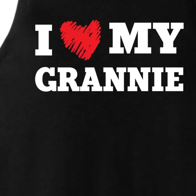 I Love My Grannie Favorite Family Member Valentines Gift Ladies Tri-Blend Wicking Tank