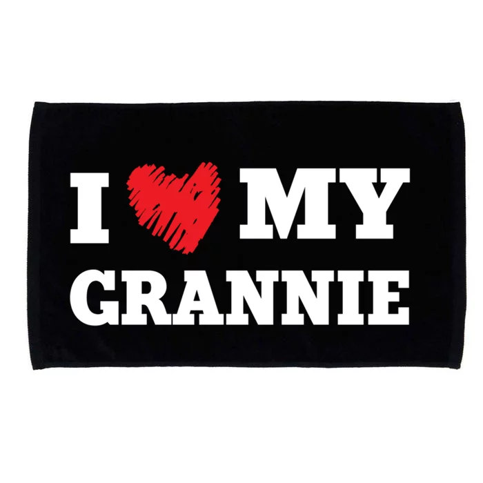 I Love My Grannie Favorite Family Member Valentines Gift Microfiber Hand Towel