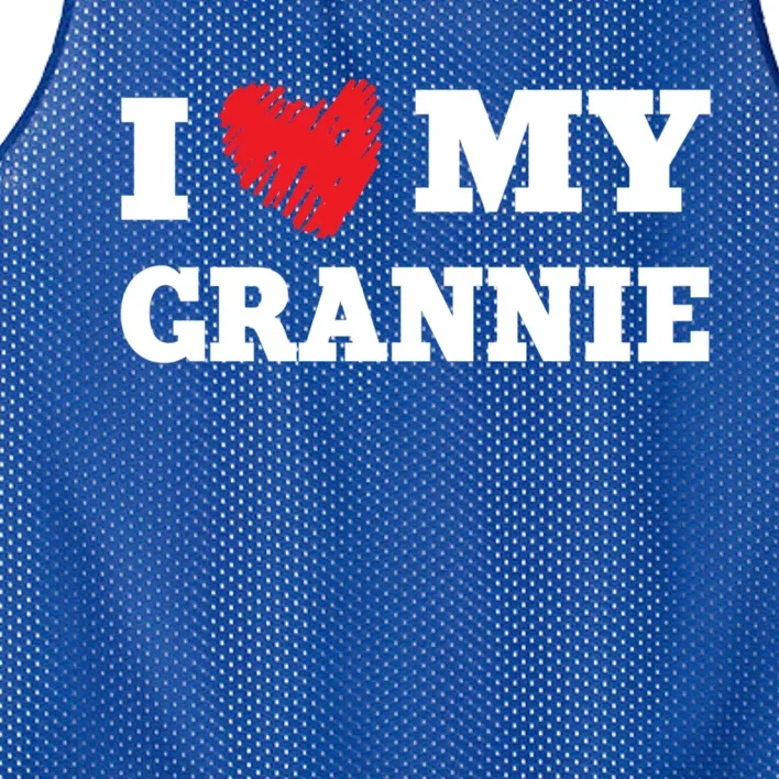 I Love My Grannie Favorite Family Member Valentines Gift Mesh Reversible Basketball Jersey Tank