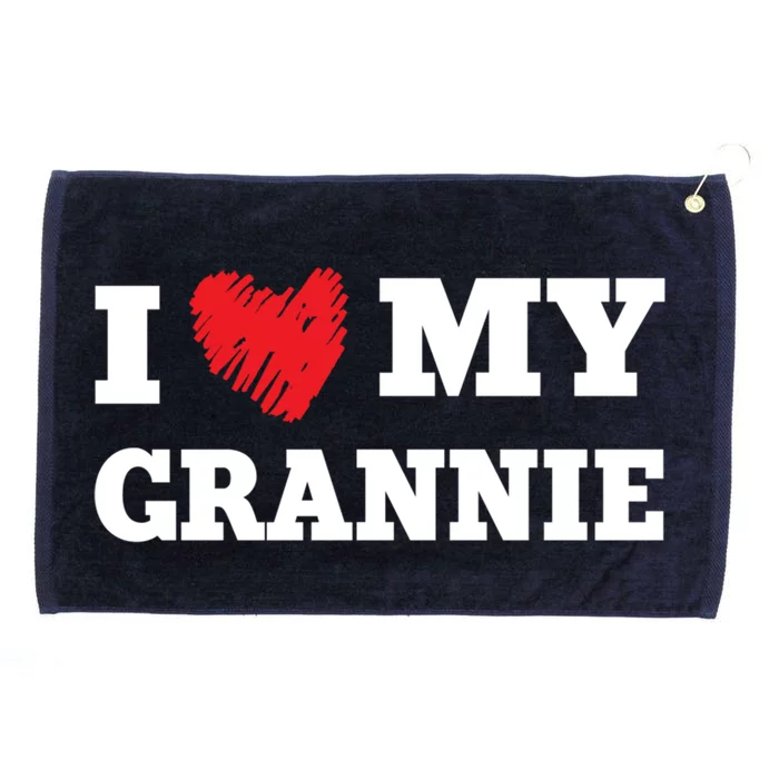 I Love My Grannie Favorite Family Member Valentines Gift Grommeted Golf Towel