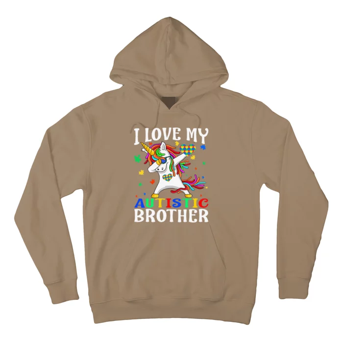 I Love My Autistic Brother Autism Awareness Day Unicorn Hoodie