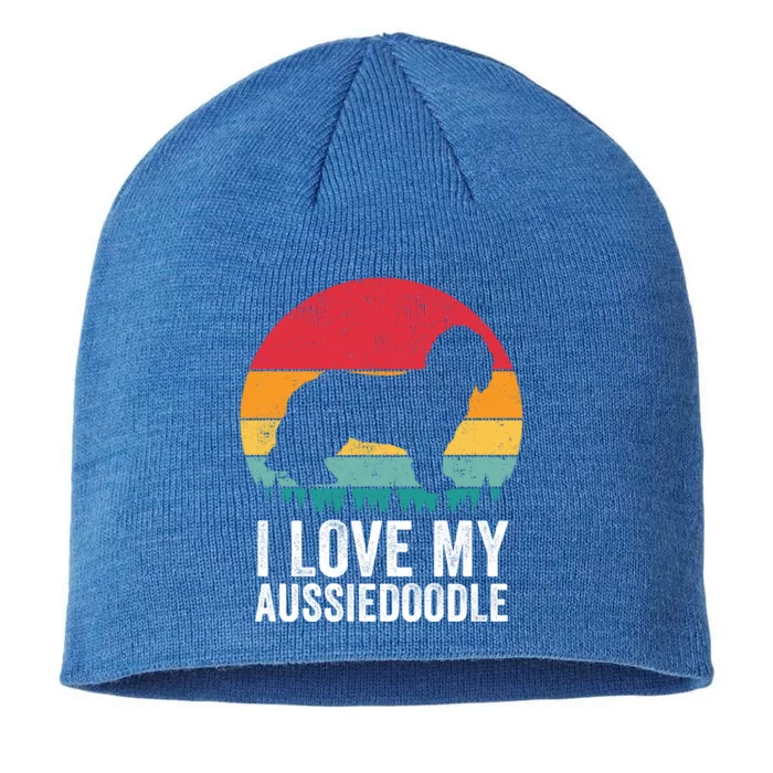 I Love My Aussiedoodle Mom Dad Vintage Aussiedoodle Lover Cute Gift 8 1/2in Sustainable Knit Beanie