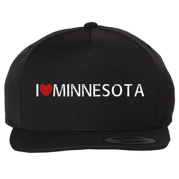 I Love Minnesota Wool Snapback Cap