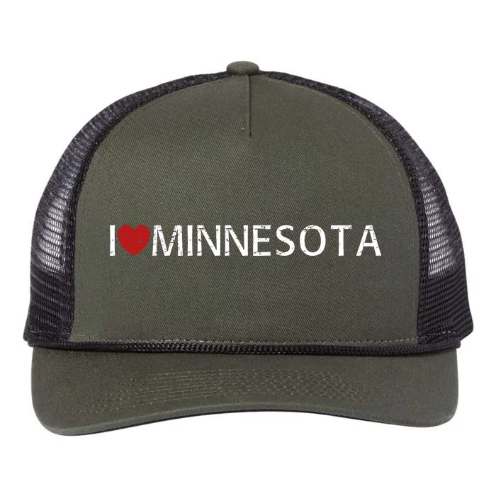 I Love Minnesota Retro Rope Trucker Hat Cap