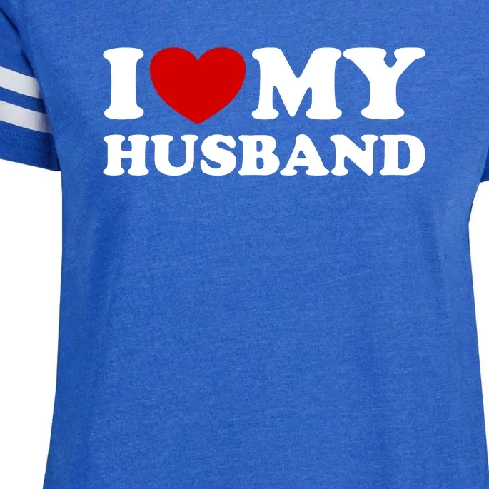 I Love My Husband Enza Ladies Jersey Football T-Shirt