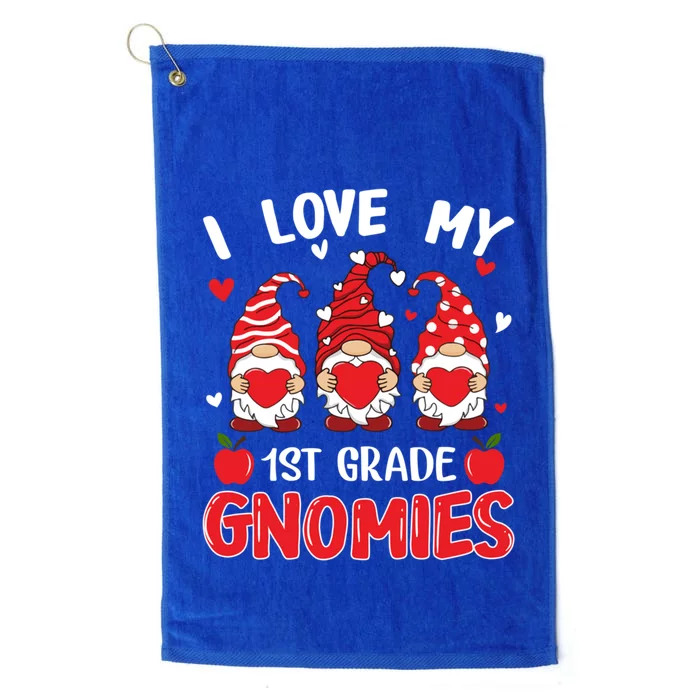 I Love My 1st Grade Gnomies Cute Valentines Day Teacher Gift Great Gift Platinum Collection Golf Towel