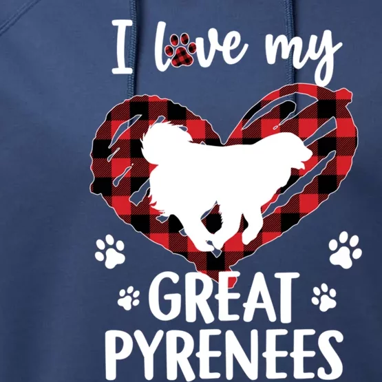 I Love My Great Pyrenees Valentine Dog Lover Valentine Gift Performance Fleece Hoodie