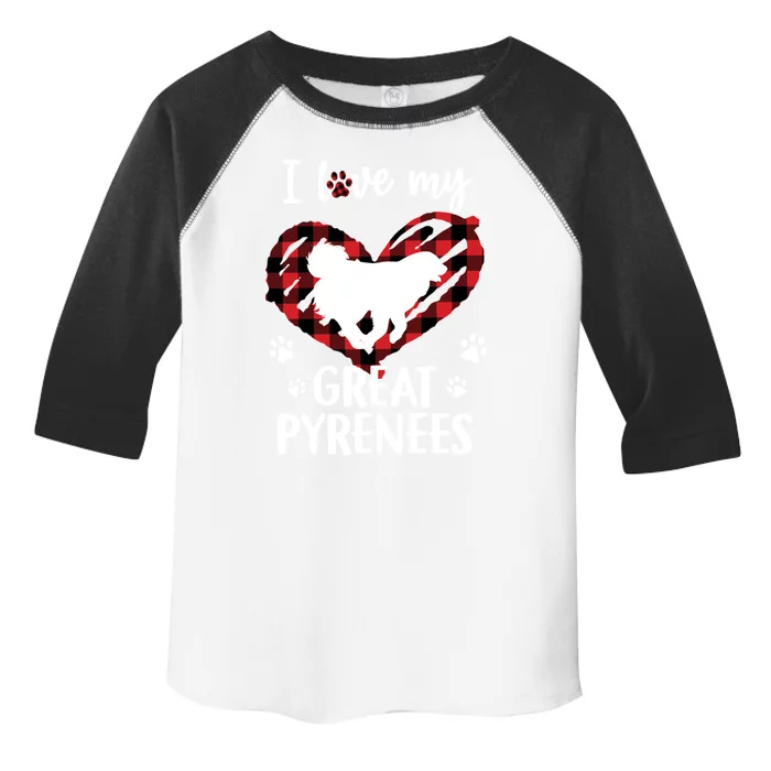 I Love My Great Pyrenees Valentine Dog Lover Valentine Gift Toddler Fine Jersey T-Shirt