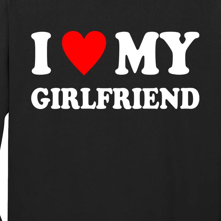 I Love My Girlfriend Heart Boyfriend Couples Long Sleeve Shirt