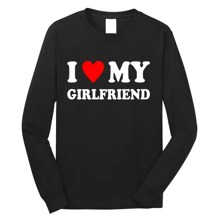 I Love My Girlfriend Heart Boyfriend Couples Long Sleeve Shirt