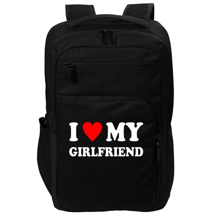 I Love My Girlfriend Heart Boyfriend Couples Impact Tech Backpack