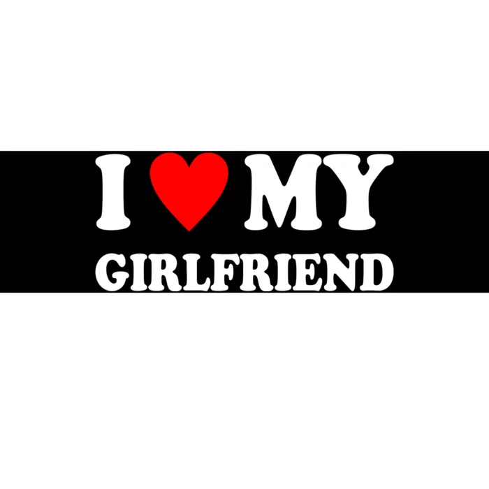 I Love My Girlfriend Heart Boyfriend Couples Bumper Sticker