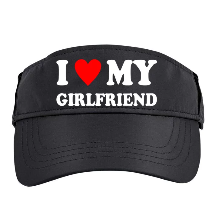 I Love My Girlfriend Heart Boyfriend Couples Adult Drive Performance Visor