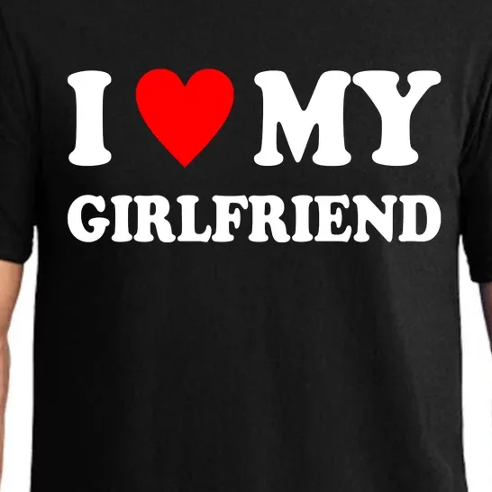 I Love My Girlfriend Heart Boyfriend Couples Pajama Set