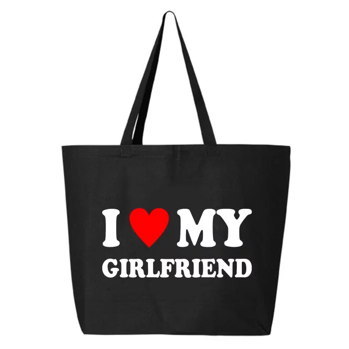 I Love My Girlfriend Heart Boyfriend Couples 25L Jumbo Tote