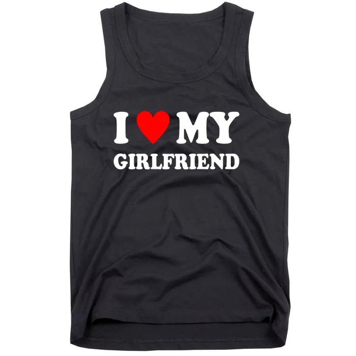 I Love My Girlfriend Heart Boyfriend Couples Tank Top